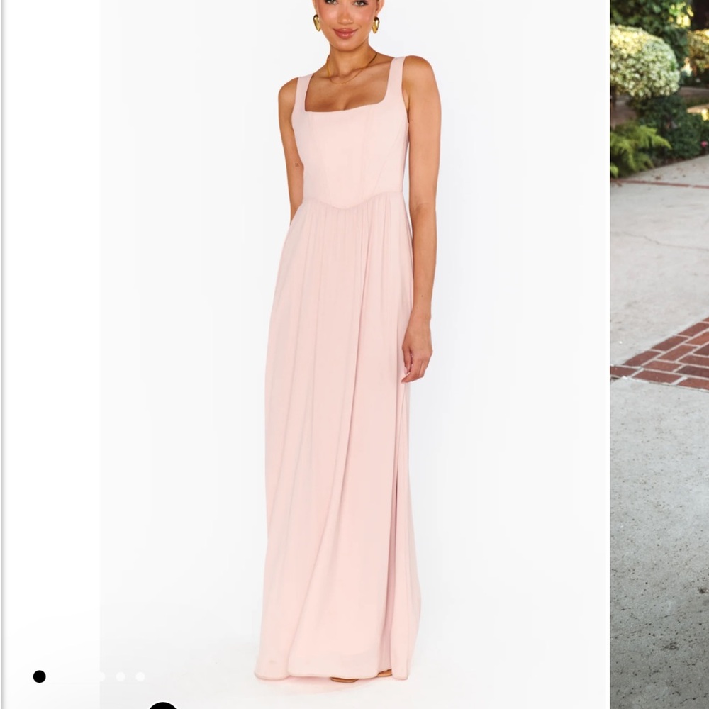 Blush Pink Nina Bridesmaid Maxi Dress